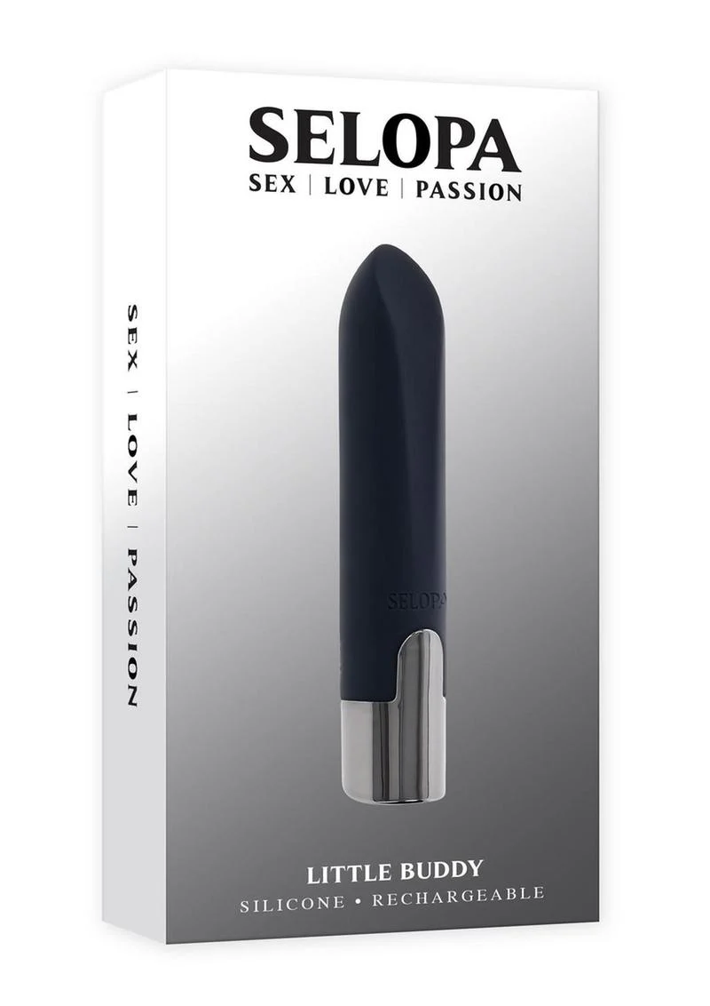 Selopa Little Buddy Rechargeable Silicone Bullet Vibrator - Black - Image 4