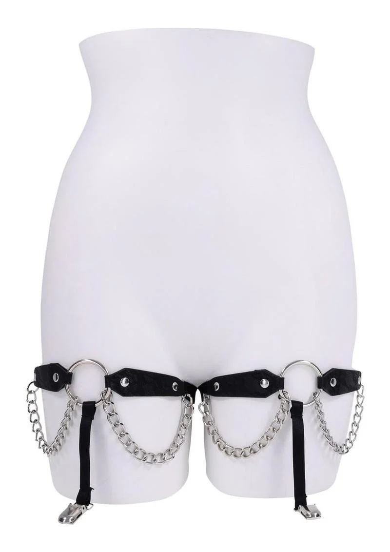 Sex and Mischief Chain Lace Garters - Image 2