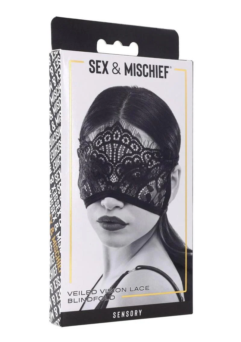 Sex and Mischief Veiled Vision Lace Blindfold - Image 4