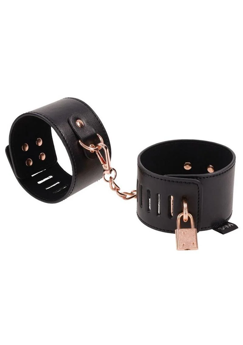 Sex & Mischief Brat Locking Cuffs with Rose Gold Accents - Image 3