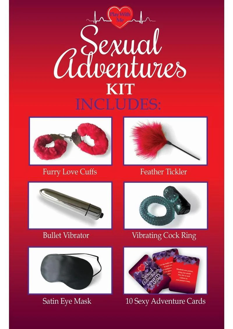 Sexual Adventures Kit Vibrating Cock Ring Eye Mask And Cards