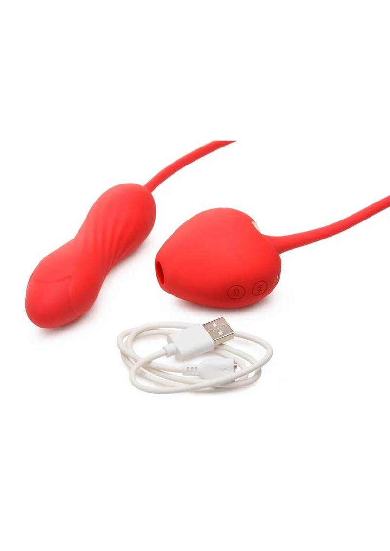 Shegasm Love on Me Rechargeable Silicone Suction Clit Stimulator & Vibrating Egg - Image 2