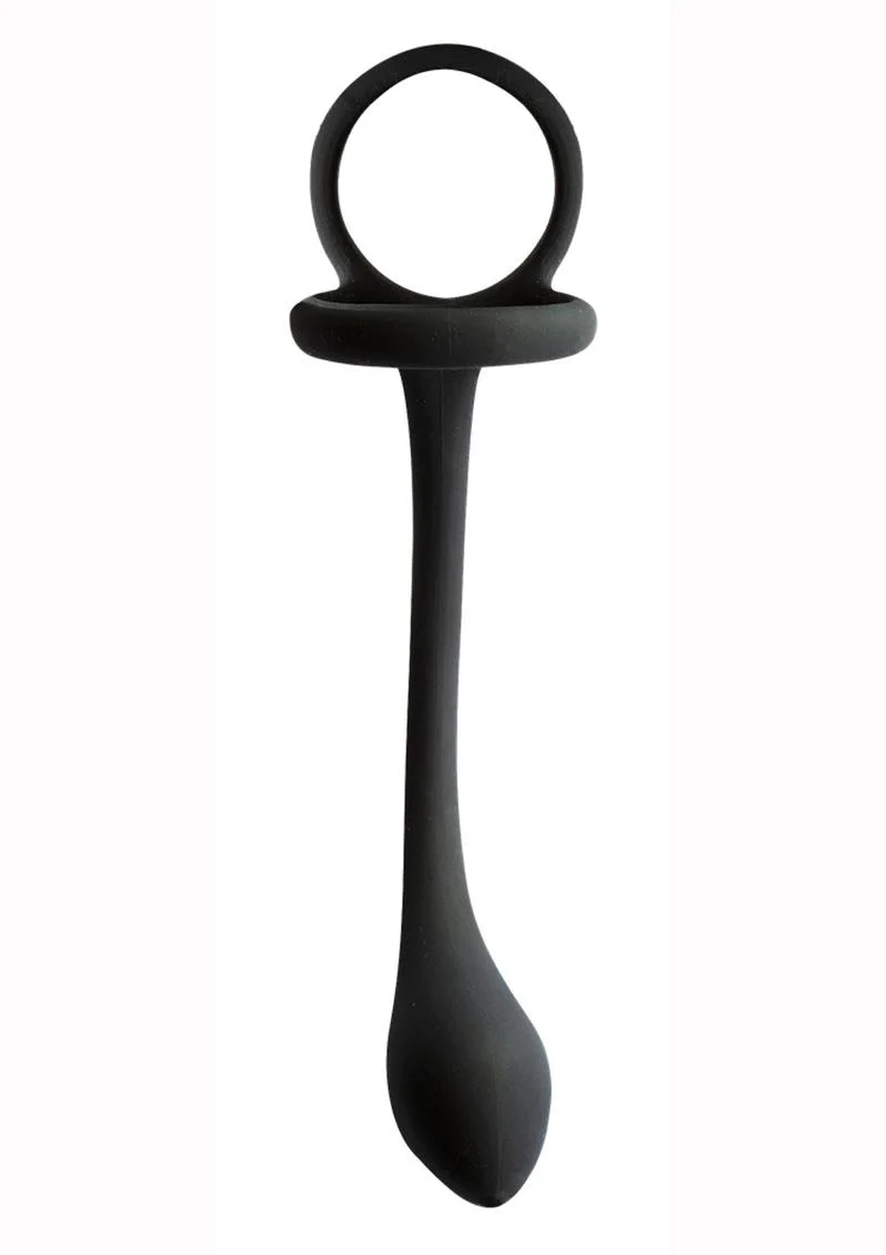 Silicone Cock Ring with Weighted Plug