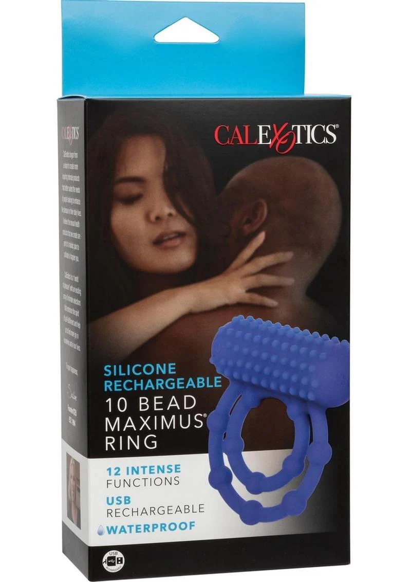 Silicone Rechargeable 10 Bead Maximus Ring For Perfect Pleasure - Image 4