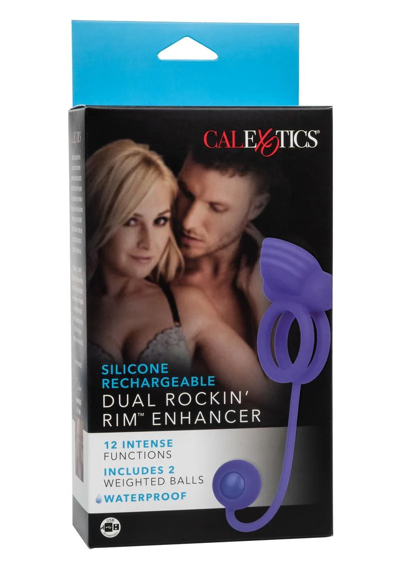 Silicone Rechargeable Dual Rockin Rim Enchancer Cock Ring - Image 4