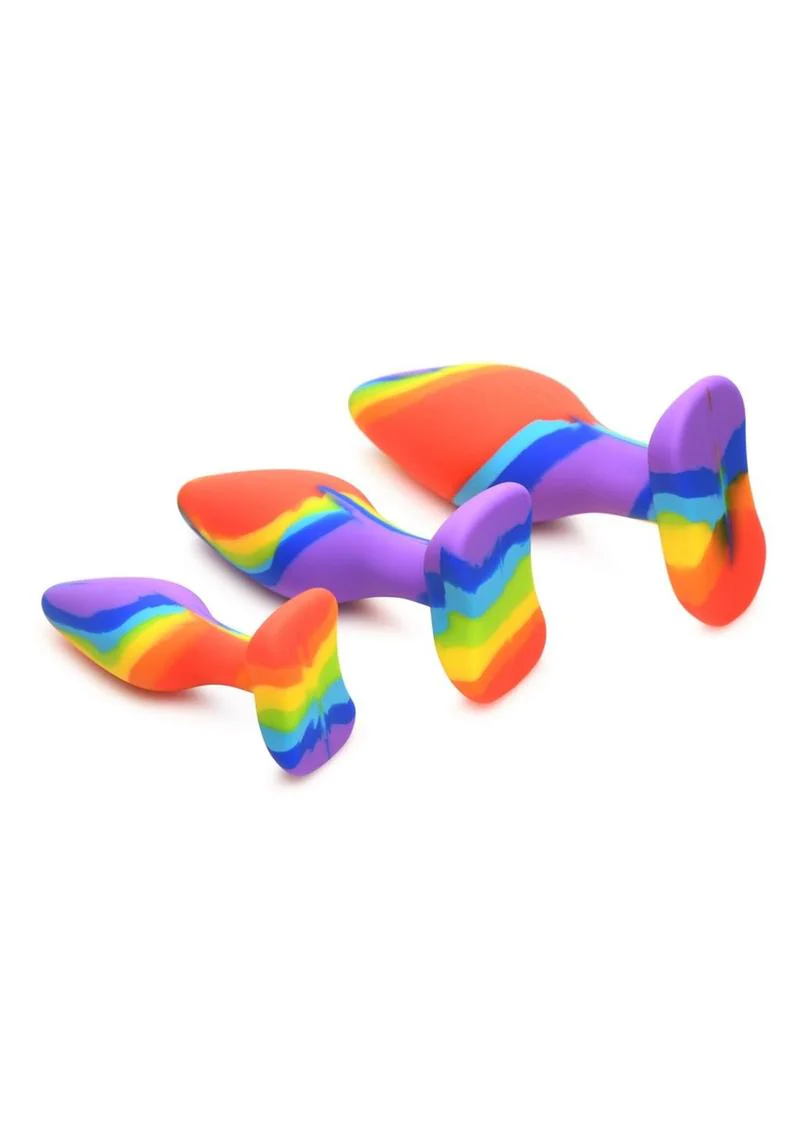 Simply Sweet Rainbow Silicone Butt Plug Set - Image 3