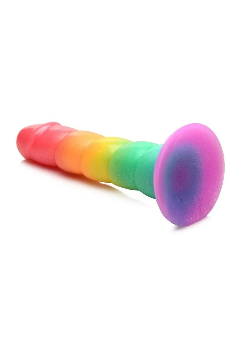 Simply Sweet Swirl Silicone Rainbow Dildo - Image 3