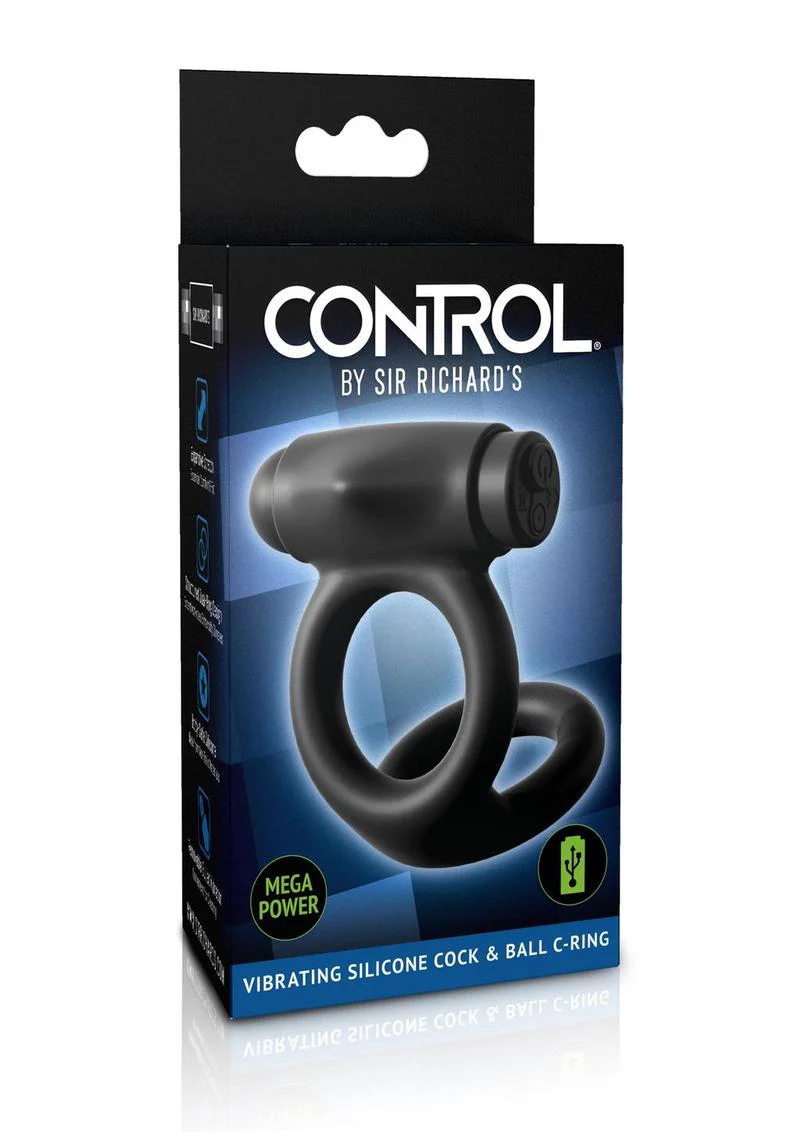 Sir Richard's Control Rechargeable Vibrating Silicone Cock And Ball C-Ring - Image 3