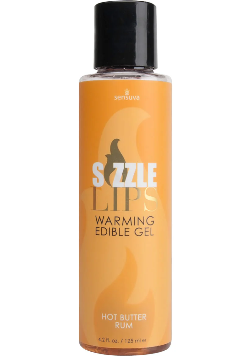 Sizzle Lips Hot Butter Rum Warming Edible Massage Gel