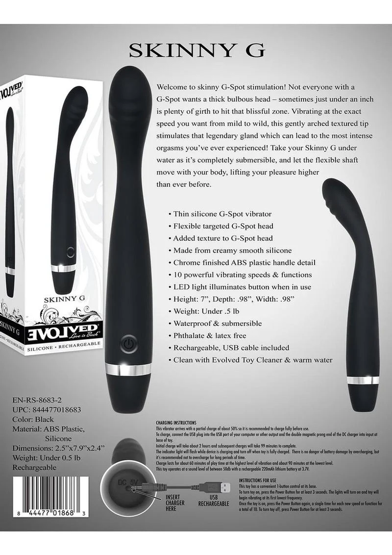 Skinny G Rechargeable Silicone G-Spot Vibrator - Image 4