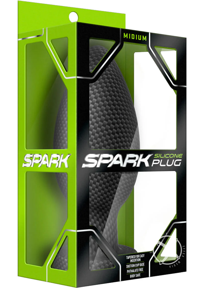 Spark Silicone Butt Plug Medium Carbon Fiber - Image 4