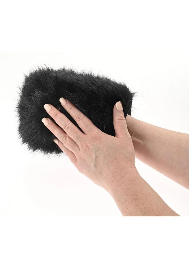 Sportsheets Spiked Sensory Mitt Black Soft Fur with Sensory Spikes - Image 3