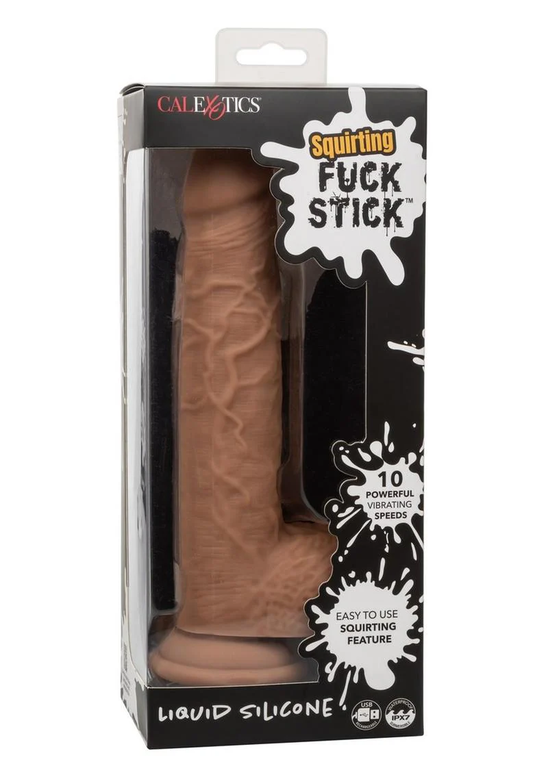 Squirting Fuck Stick Vibrating Silicone Dong with Suction Cup - Image 8