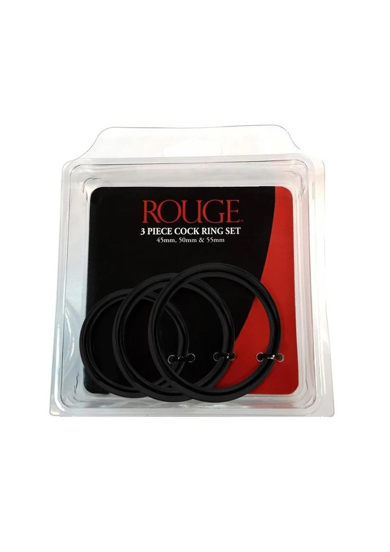 Stainless Steel 3 Piece Cock Ring Set With Stackable Design