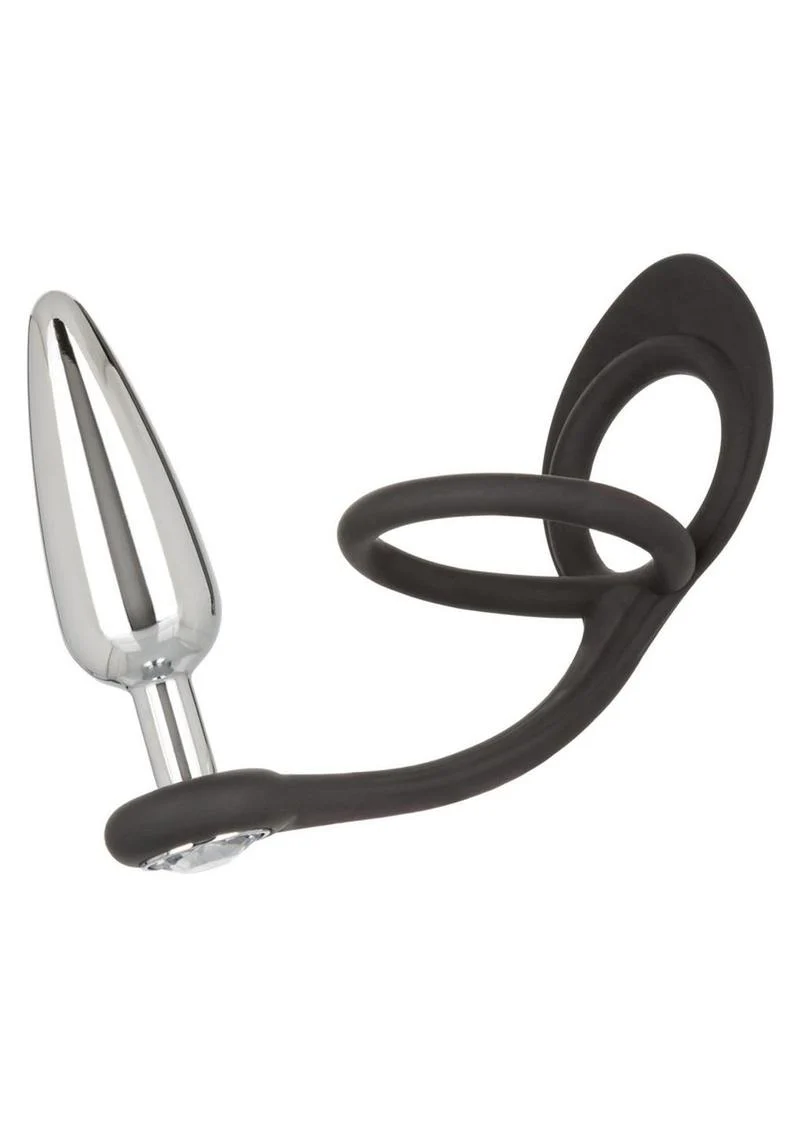 Star Fucker Slim Silicone Dual-Enhancer And Gem Accented Plug