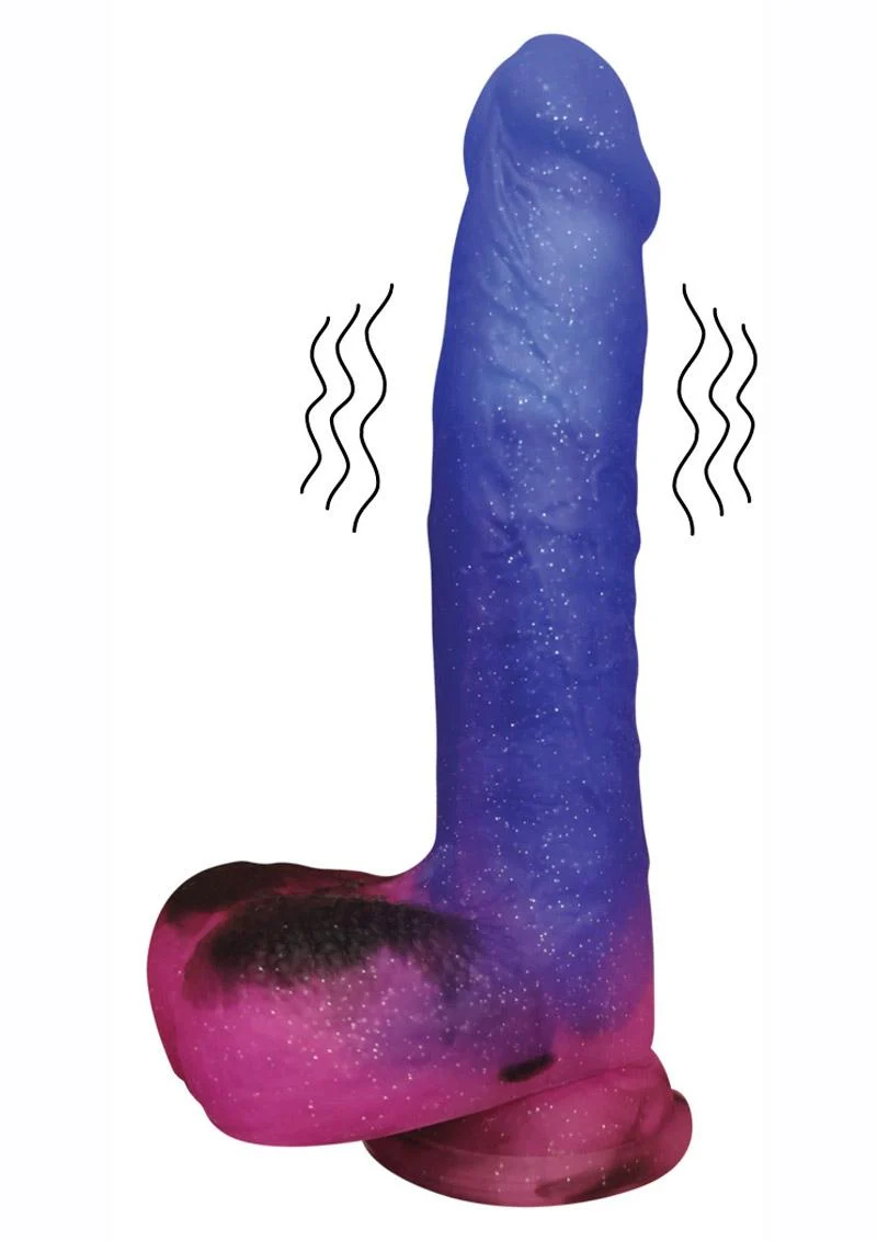 Stardust Milky Way Bendable Vibrating Silicone Dildo Multicolor