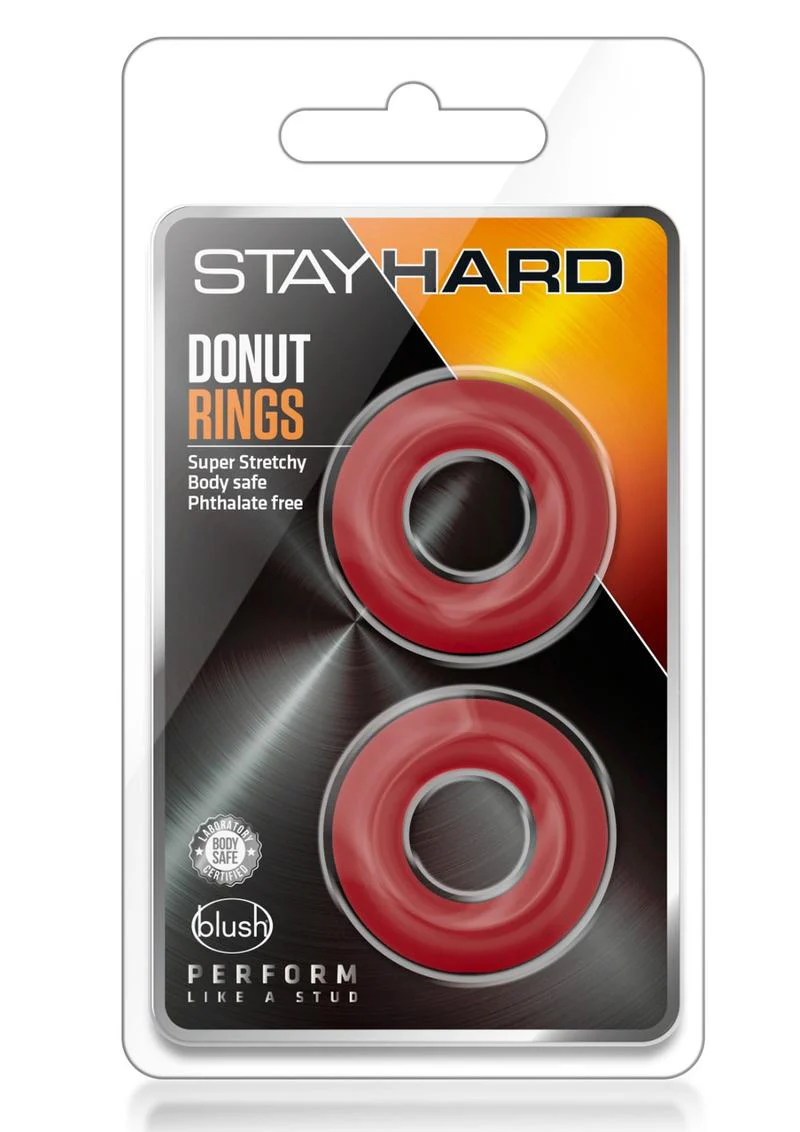 Stay Hard Donut Super Stretchy And Body Safe Red Rings - Image 4