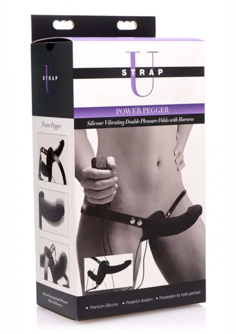 Strap U Power Pegger Silicone Vibrating Double Pleasure Strap-On - Image 8