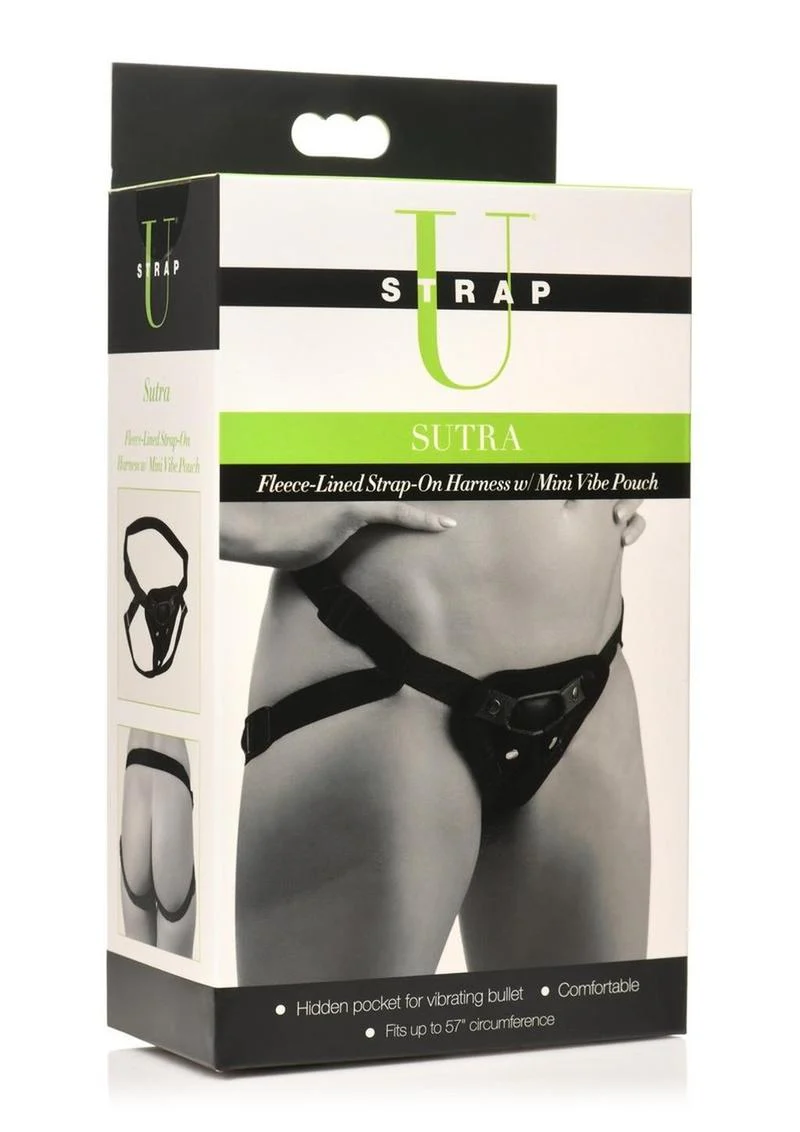 Strap U Sutra Fleece-Lined Strap-On Harness with Mini Vibe Pouch - Image 4