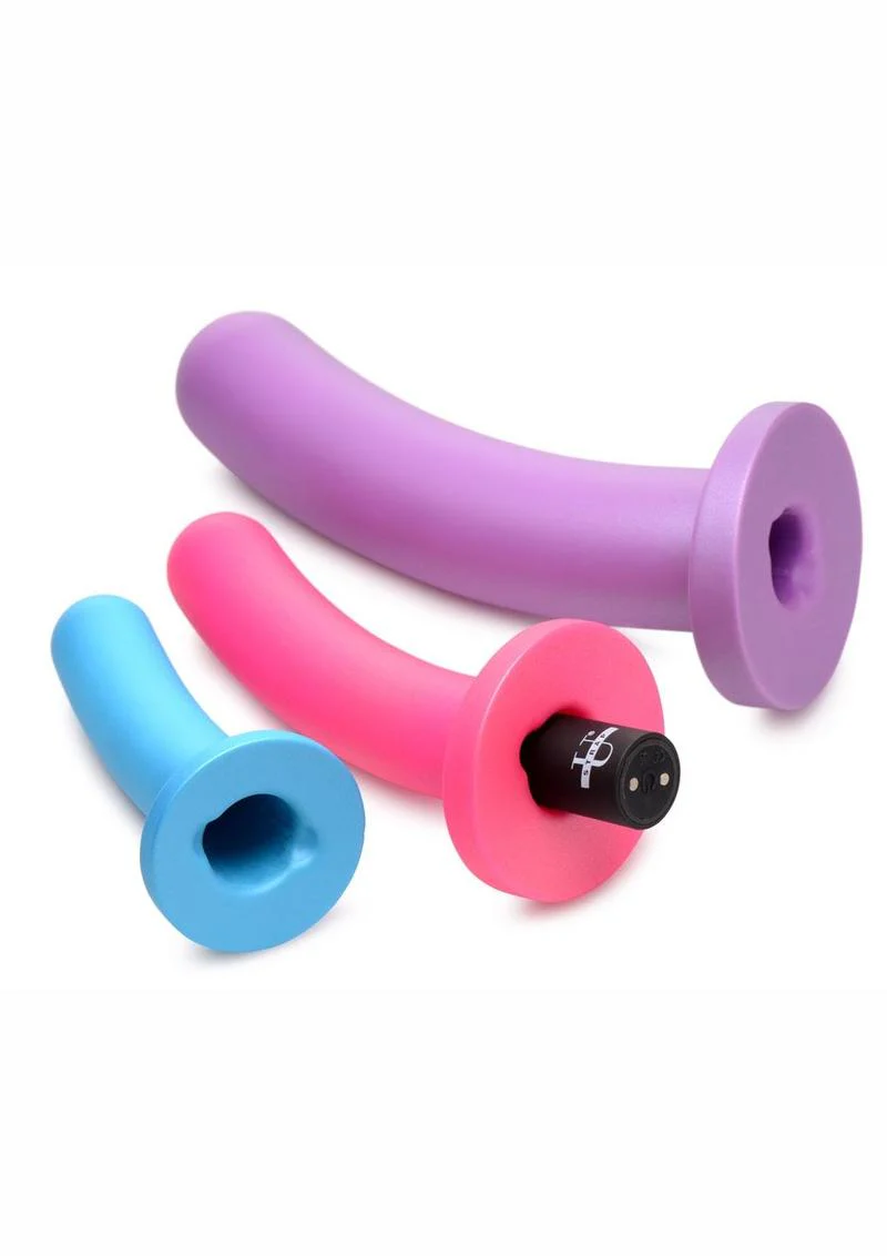 Strap U Triple Peg Rechargeable Silicone Dildo with Remote Control - Image 2