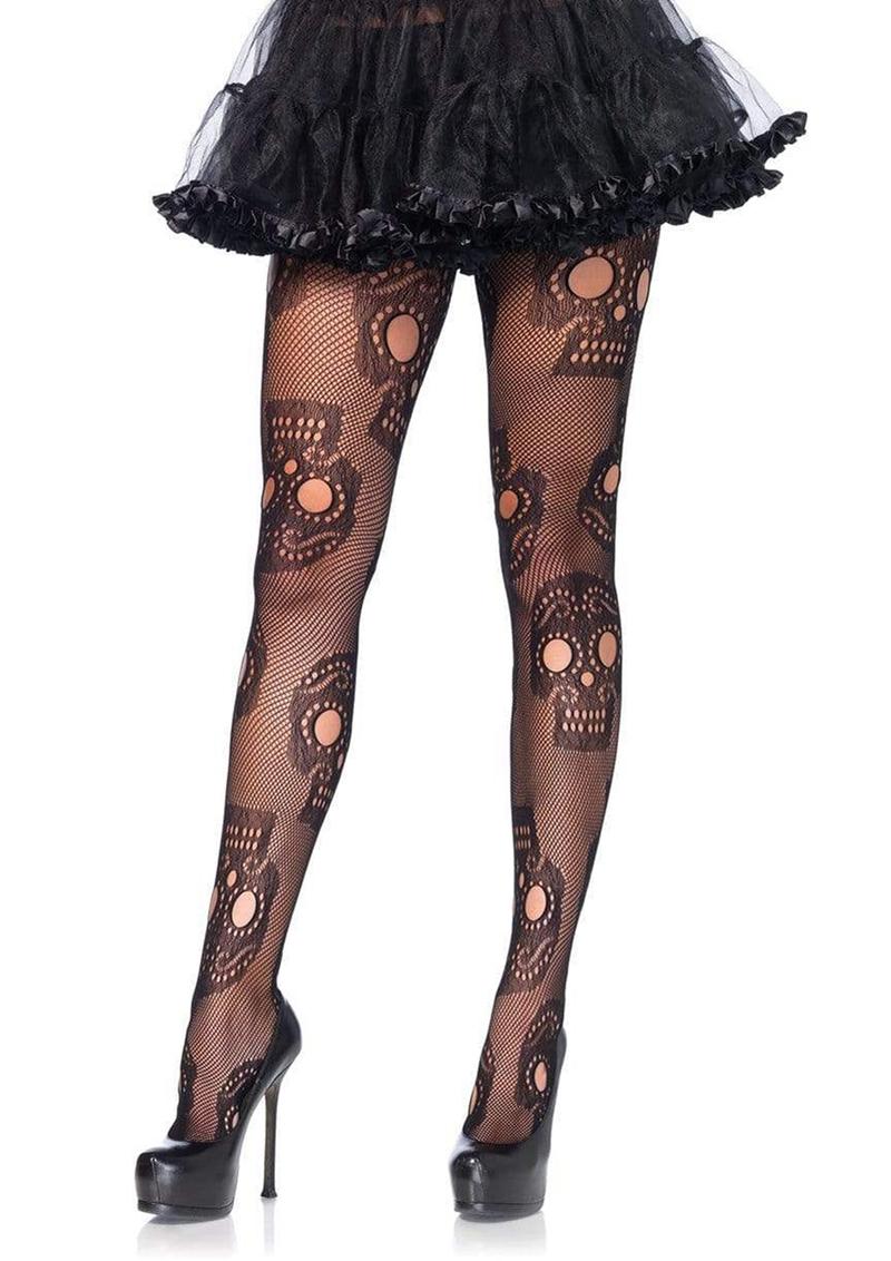 Sugar Skull Net Pantyhose