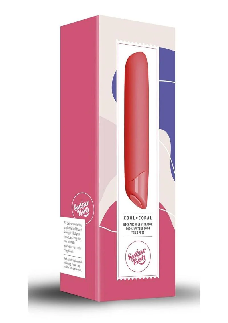 SugarBoo Cool Coral Rechargeable Silicone Vibrator Fuchsia 10 Speed - Image 4