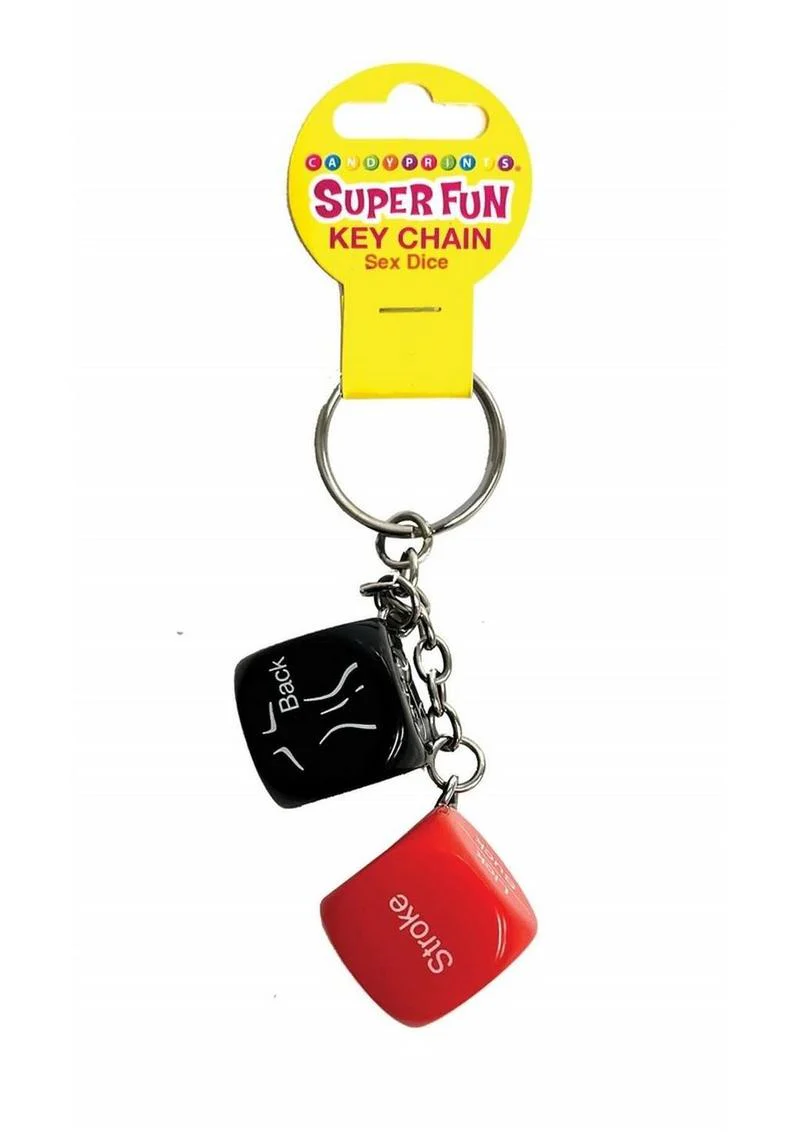 Super Fun Key Chain Sex Dice Red And Black