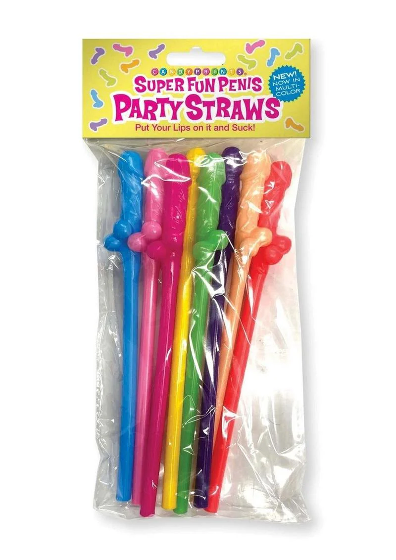 Super Fun Penis Party Straws 8 Pack Multicolor - Image 2