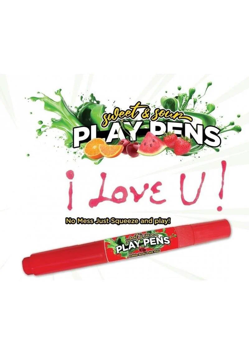 Sweet And Sour Play Pens Edible Body Paint 4-Pack Fruit Flavored
