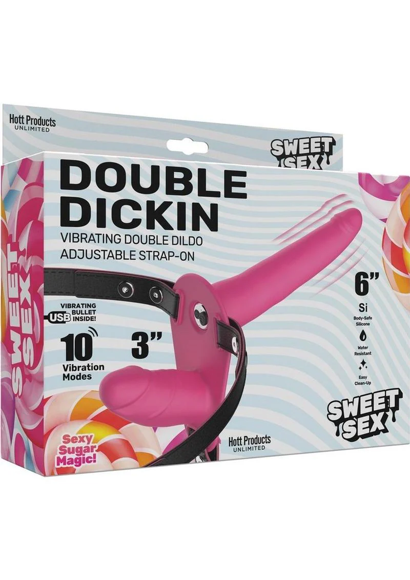 Sweet Sex Double Dickin USB-Rechargeable Vibrating Double Dildo Strap-On