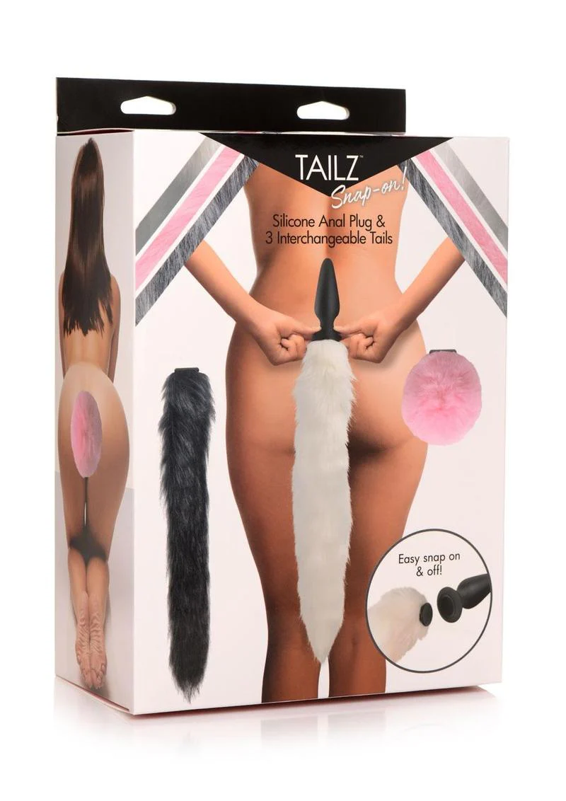 Tailz Silicone Anal Plug with 3 Interchangeable Tails Playful And Fun - Image 4