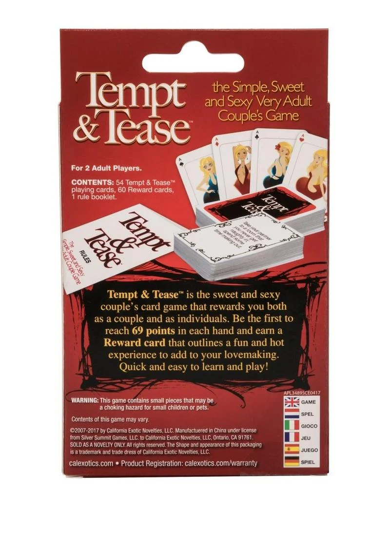 Tempt And Tease A Fun Sexy Adult Couples Game