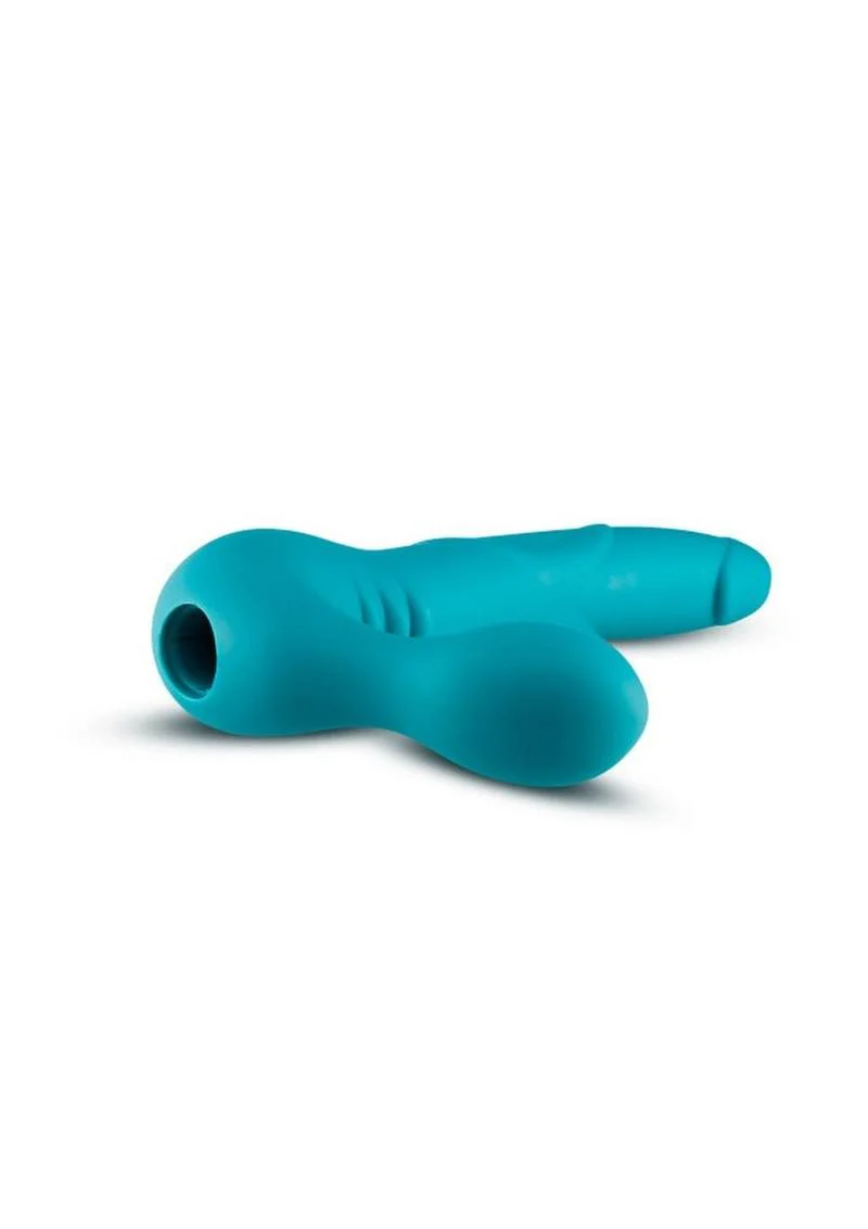 Temptasia Luna Teal Silicone Strapless Vibrating Dildo - Image 3