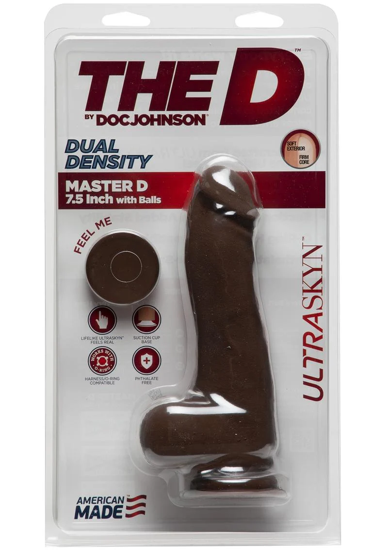The D by Doc Johnson Master D Dual Density Dildo with Balls ULTRASKYN - Image 7