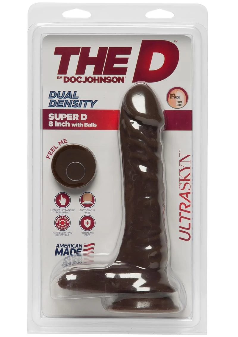 The D by Doc Johnson Super D Dual Density Dildo with Balls - Image 12