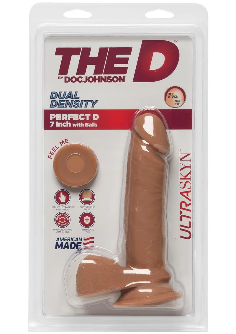 The D Perfect D Dual Density ULTRASKYN Dildo with Balls - Image 9