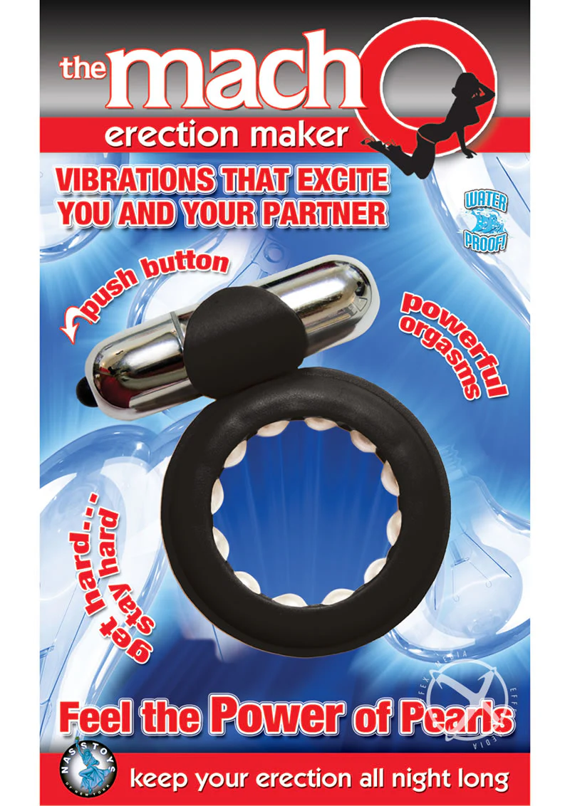The Macho Erection Maker Vibrating Pearl And Waterproof Cock Ring - Image 2