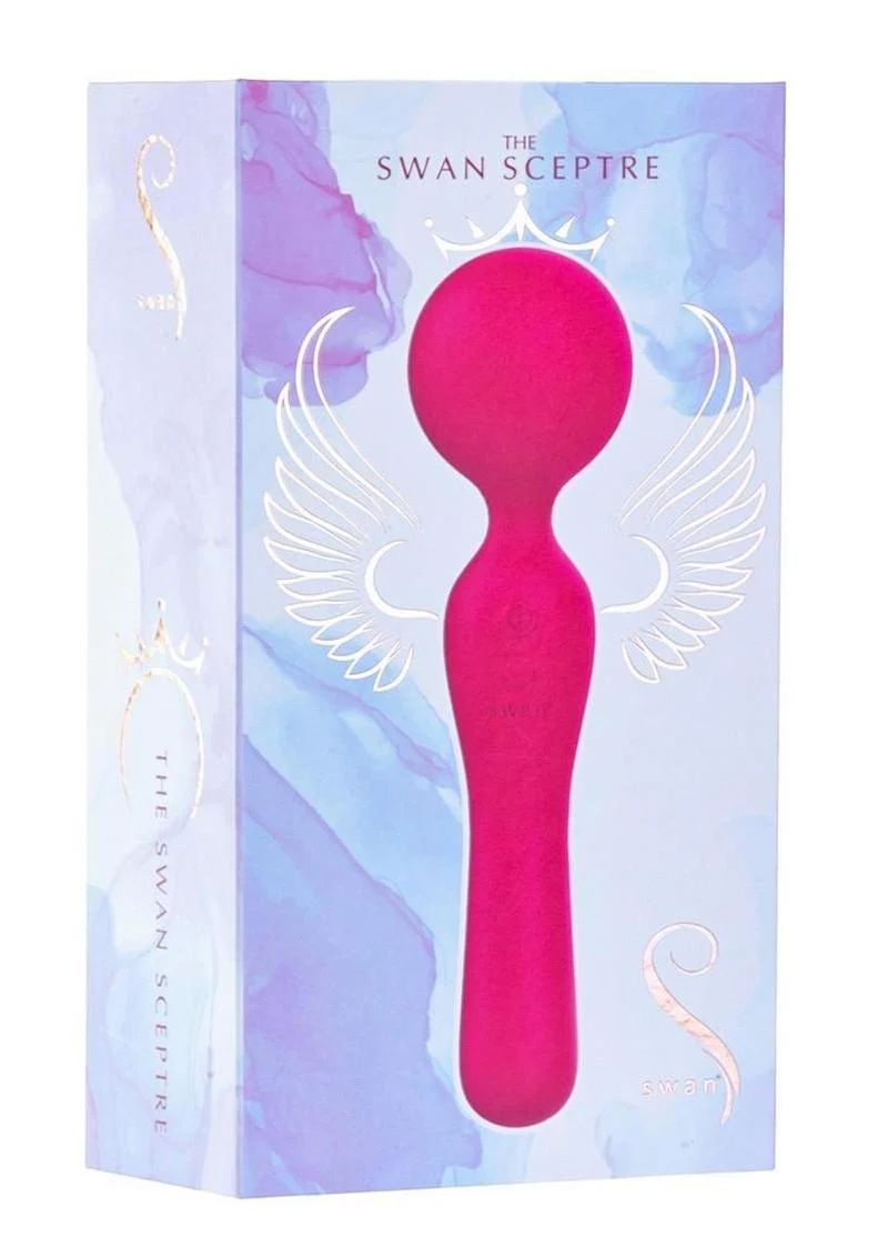 The Swan Sceptre Rechargeable Silicone Dual-End Wand Massager - Image 4