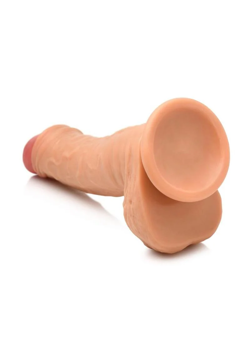 Thinz 7" Uncut Dildo with Balls Realistic Vanilla Dildo - Image 3