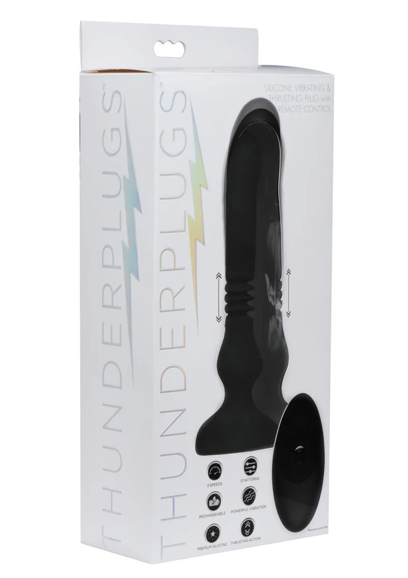 ThunderPlugs Silicone Vibrating And Thrusting Plug with Remote - Image 4