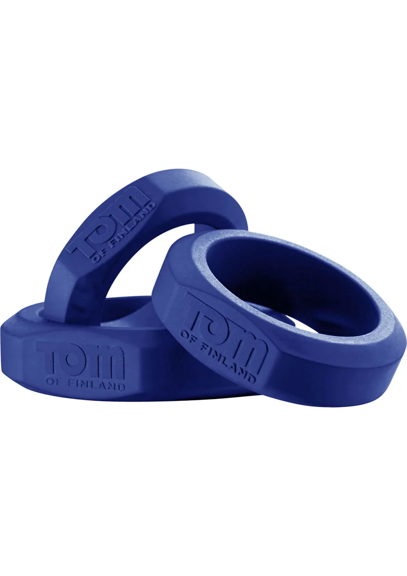 Tom of Finland 3 Piece Silicone Comfortable Cock Ring Set - Image 2