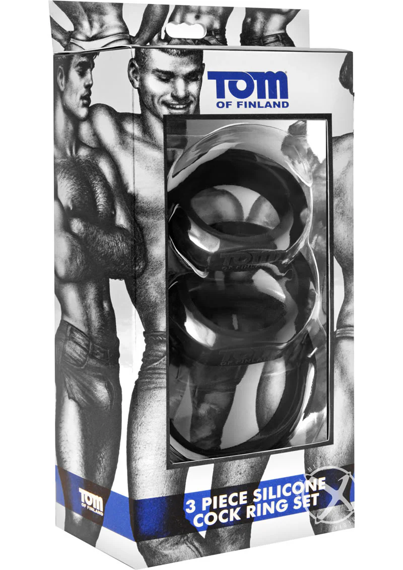 Tom of Finland 3 Piece Silicone Comfortable Cock Ring Set - Image 4