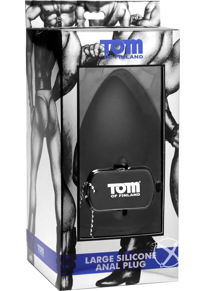 Tom of Finland Large Silicone Anal Plug Premium Black Silicone - Image 2
