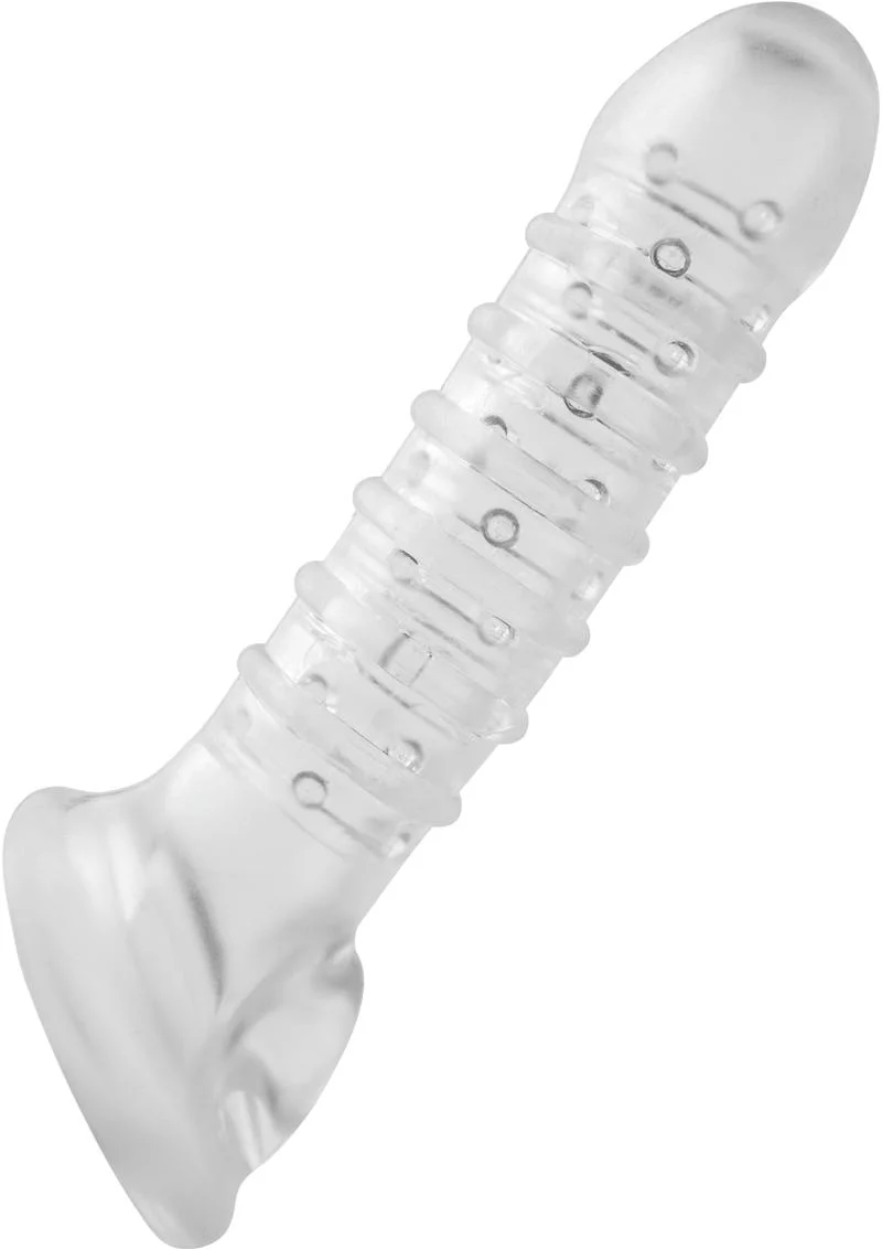 Tom of Finland Textured Girth Enhancer Clear Penis Sleeve