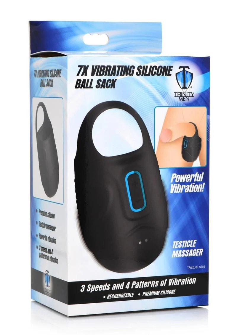 Trinity Men 7X Vibrating Silicone Ball Sack 3 SpeedsTesticle Massager - Image 4