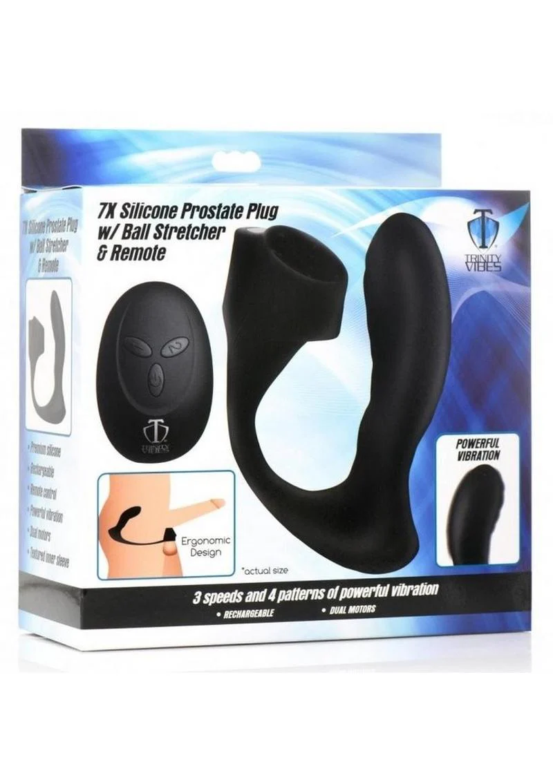 Trinity Men Silicone Prostate Plug with Ball Stretcher - Image 4