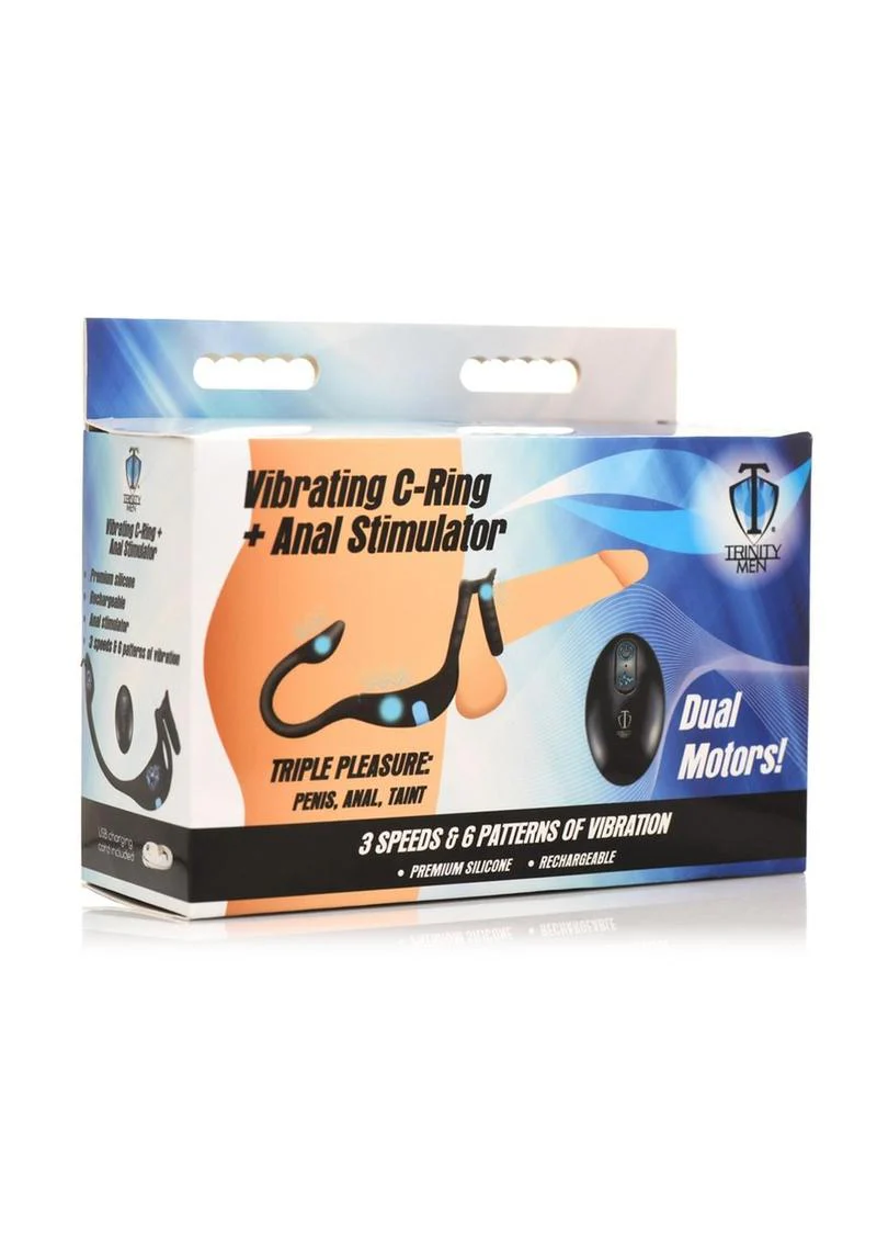 Trinity Men Vibrating C-Ring Anal Stimulator Rechargeable Silicone Toy - Image 4