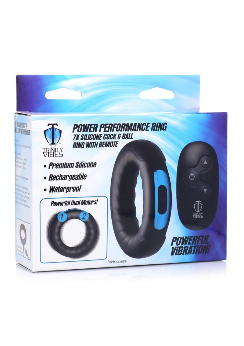 Trinity Vibes Power Performance 7X Rechargeable Cock Ring with Remote - Image 4