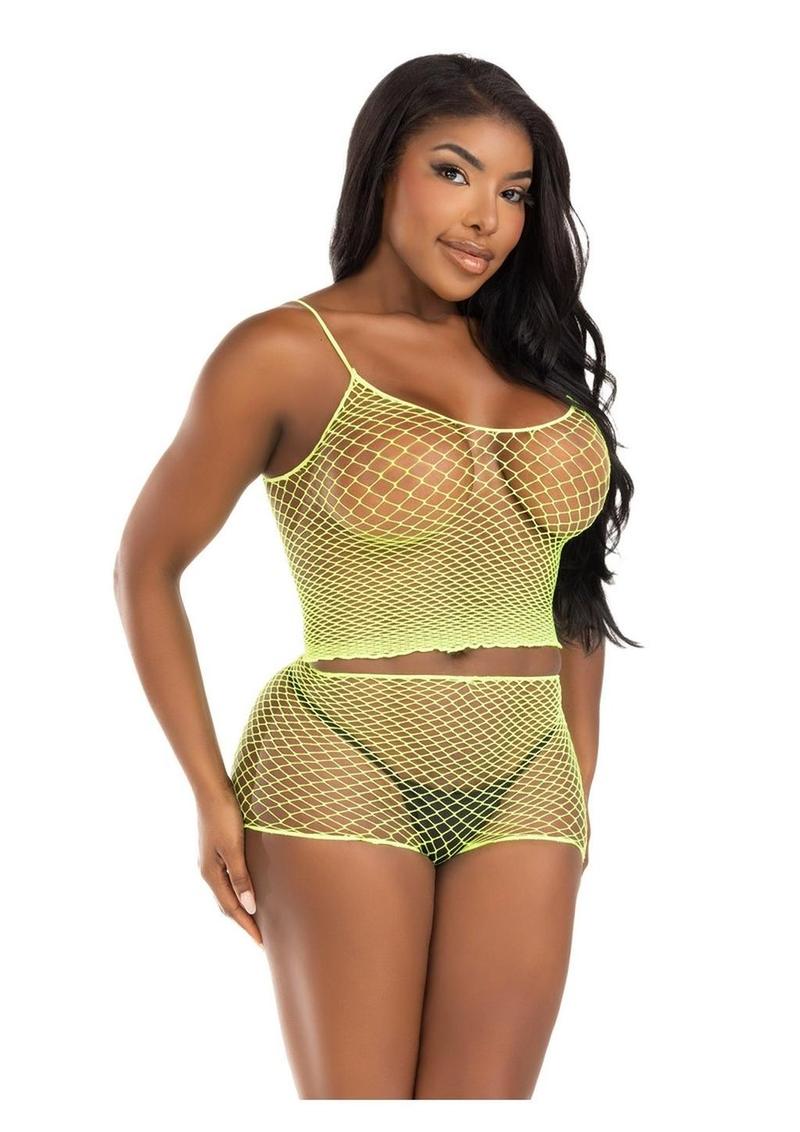 Twist Net Tank Top and Boy Shorts Set - Image 6