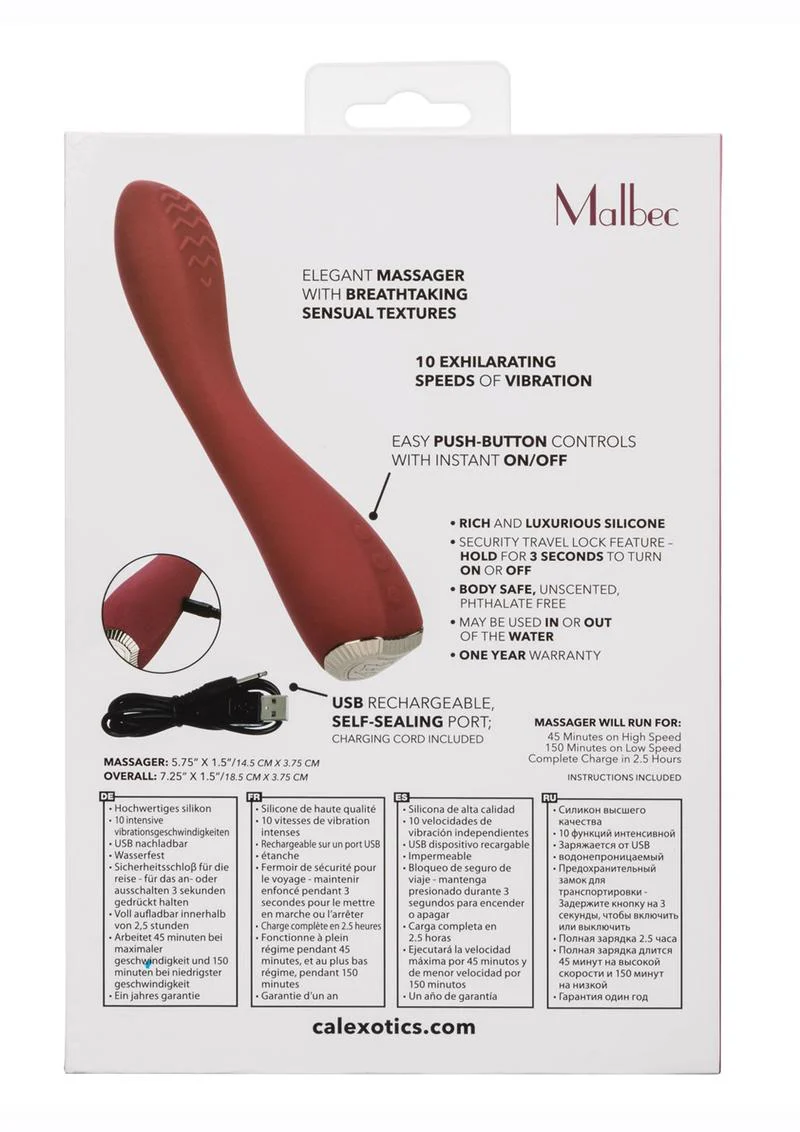 Uncorked Malbec Rechargeable Silicone Massager 10 Speeds - Image 4